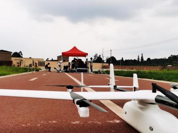The Department's Material Reserve Center conducts fixed-wing UAV and satellite communication training at the Zhanlang UAV Base